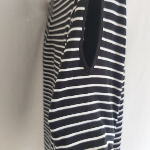 ANNE KLEIN | Women's Striped Top Black White Size Small - Picture 3 of 9